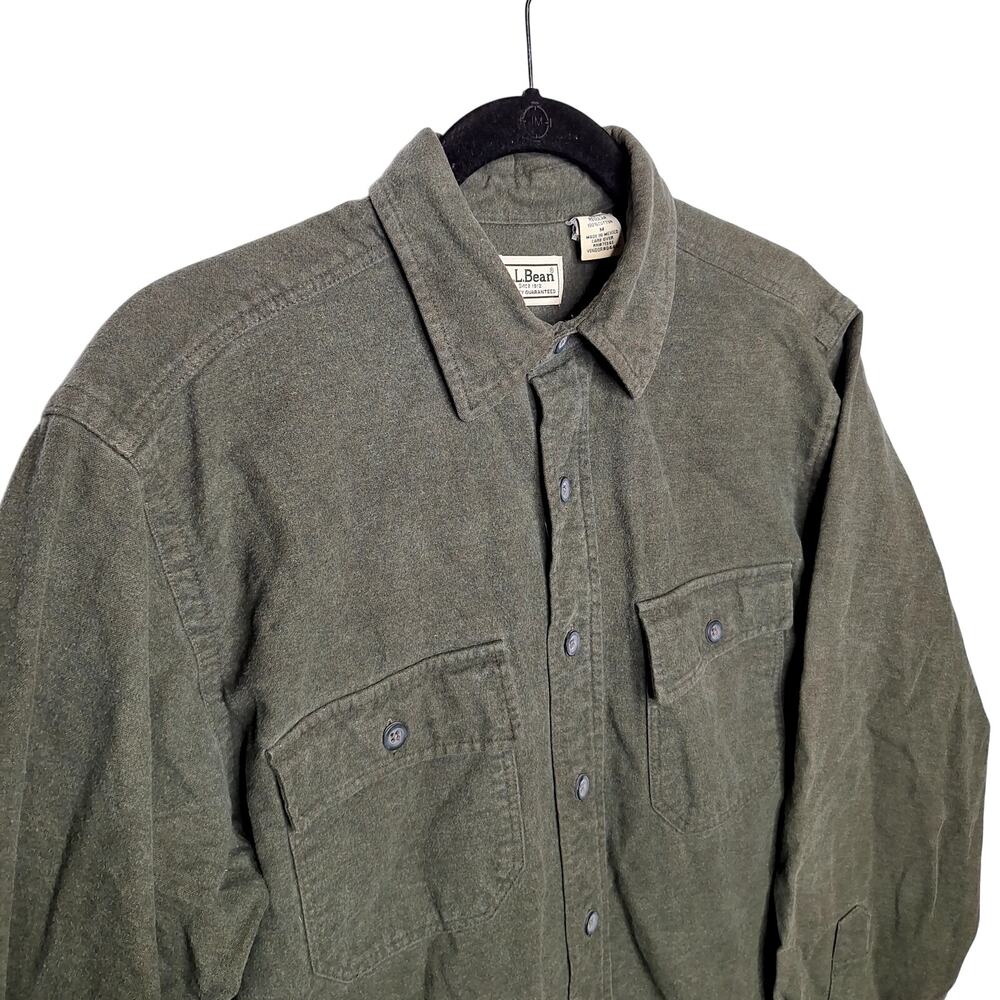 VTG L.L. Bean Men's Chamois Cloth Shirt M Heavyweight Cotton Flannel Button Down